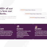 a product review page demonstrating user reviews in a stylized staggered progression