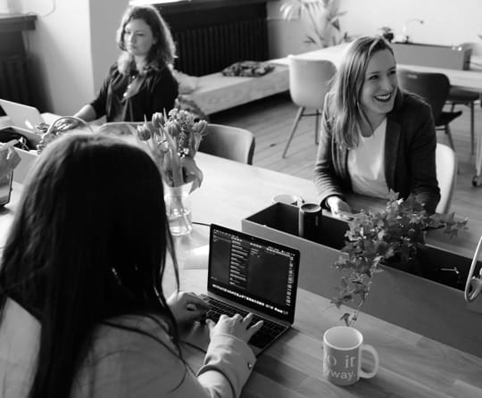 women working together in an office